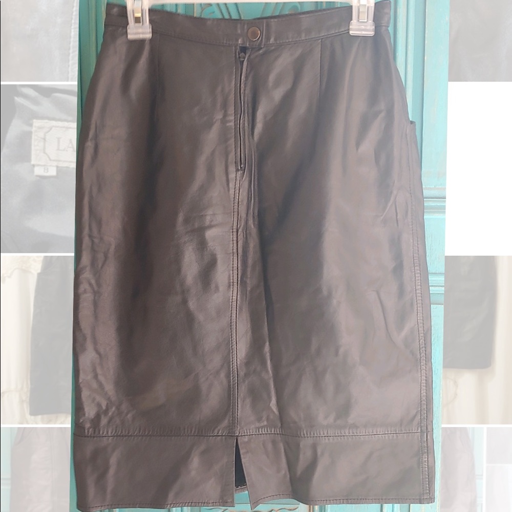 Vintage Black Leather Skirt